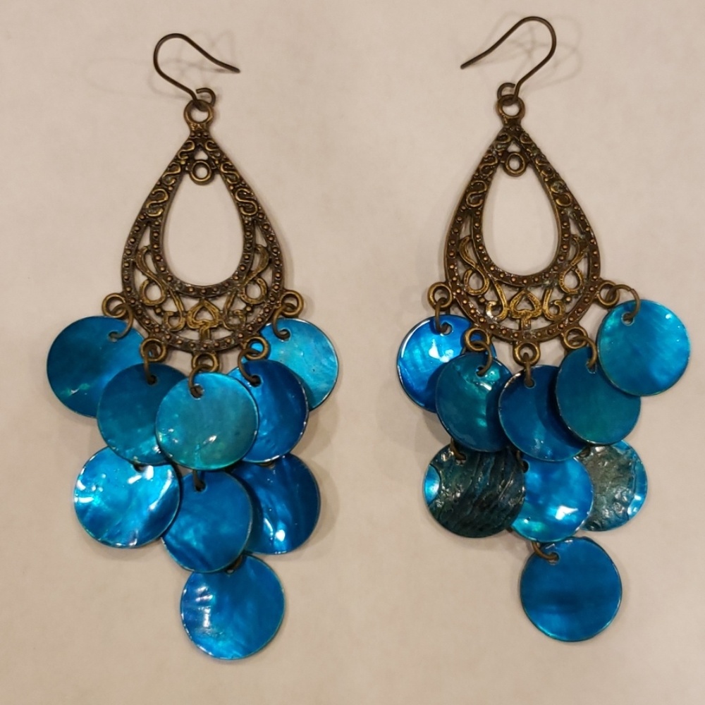Teal earings